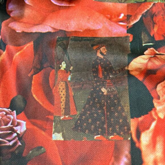 Vintage unbranded rose and graphic print maxi dress, size med - Picture 12 of 13